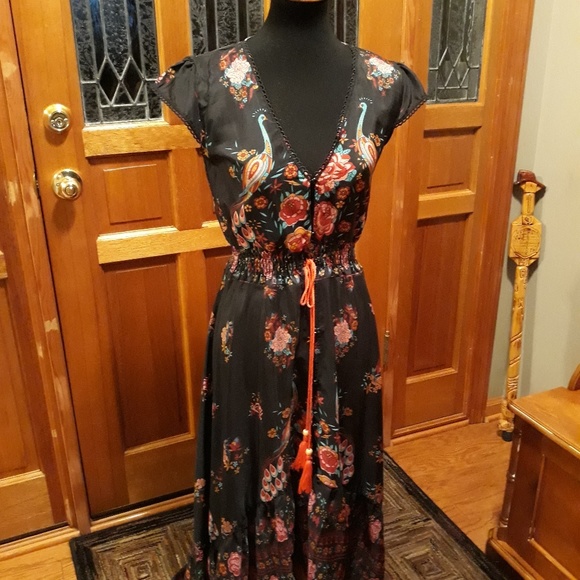 SOLD Black Boho Dress - Picture 3 of 6